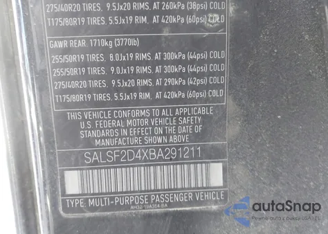 2011 Land Rover Range Rover Sport Hse z USA, uszkodzony, nr VIN SALSF2D4XBA291211